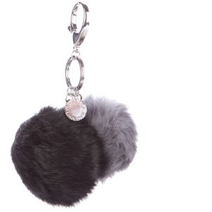 Rebecca Minkoff Double Fur Pom Pom Keychain